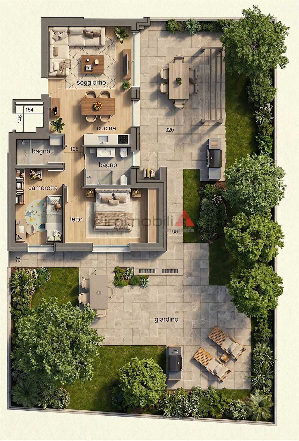Carugate – Nuovo Trilocale Classe A4 con Giardino di 200 mq